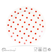 New Bone China Dots Design Placa nova forma